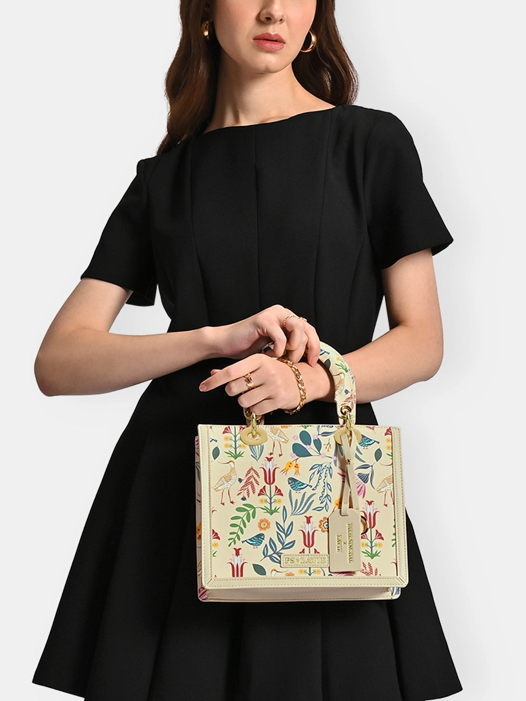 Saras Print Small Box Satchel Bag