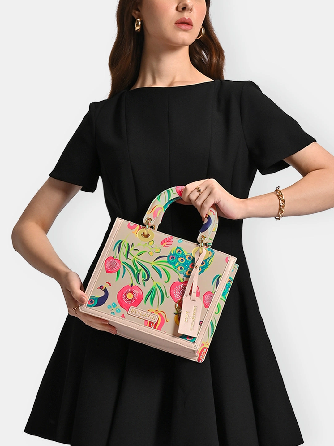 Saras Print Small Box Satchel Bag
