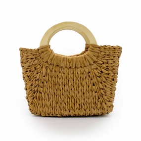 Seaside Straw Tote In Brown