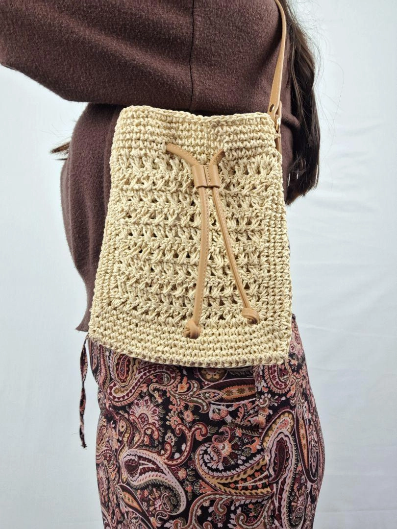 Seed Natural Crochet Shoulder Bag