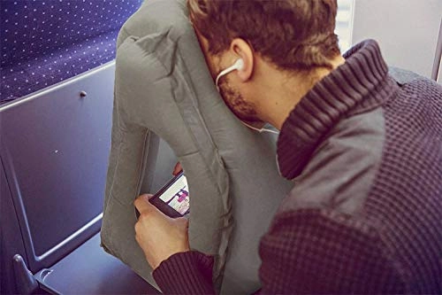 Sencezo Inflatable Travel Pillow Sleep Aid - with Eye Mask, Earplugs, & Carry Pouch - Airplane Pillow for Long-Haul Flights & Road Trips - Fast Inflate / Deflate, Compact, & Fully Supportive Accessories