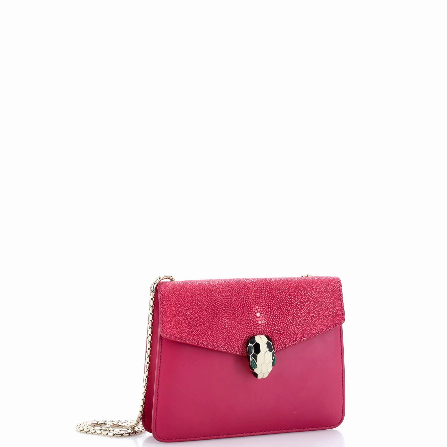 Serpenti Forever Square Shoulder Bag Leather and Stingray Small