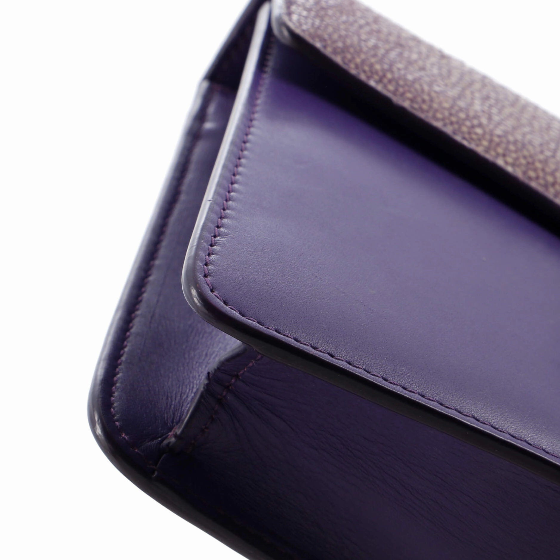 Serpenti Forever Square Shoulder Bag Leather and Stingray Small