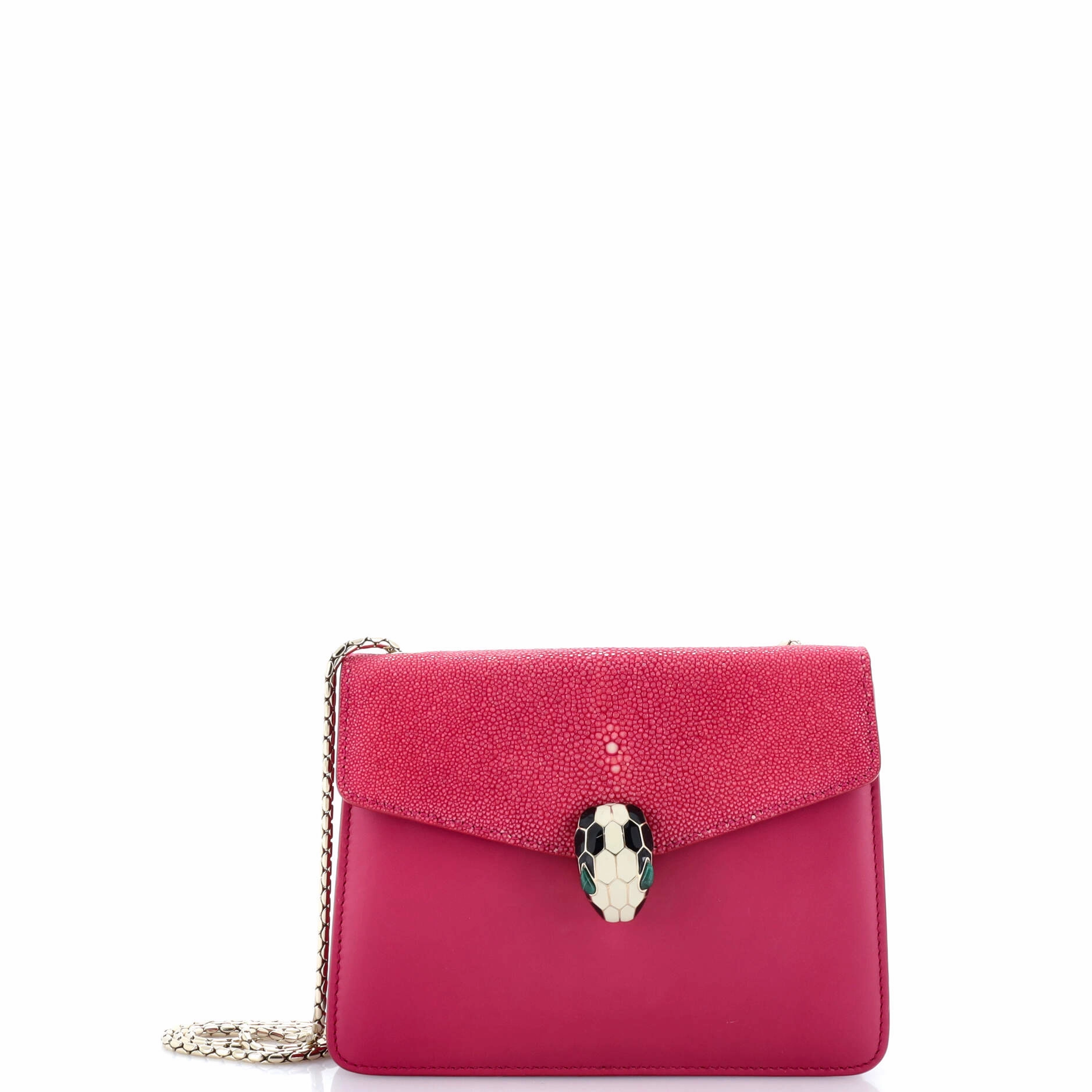 Serpenti Forever Square Shoulder Bag Leather and Stingray Small