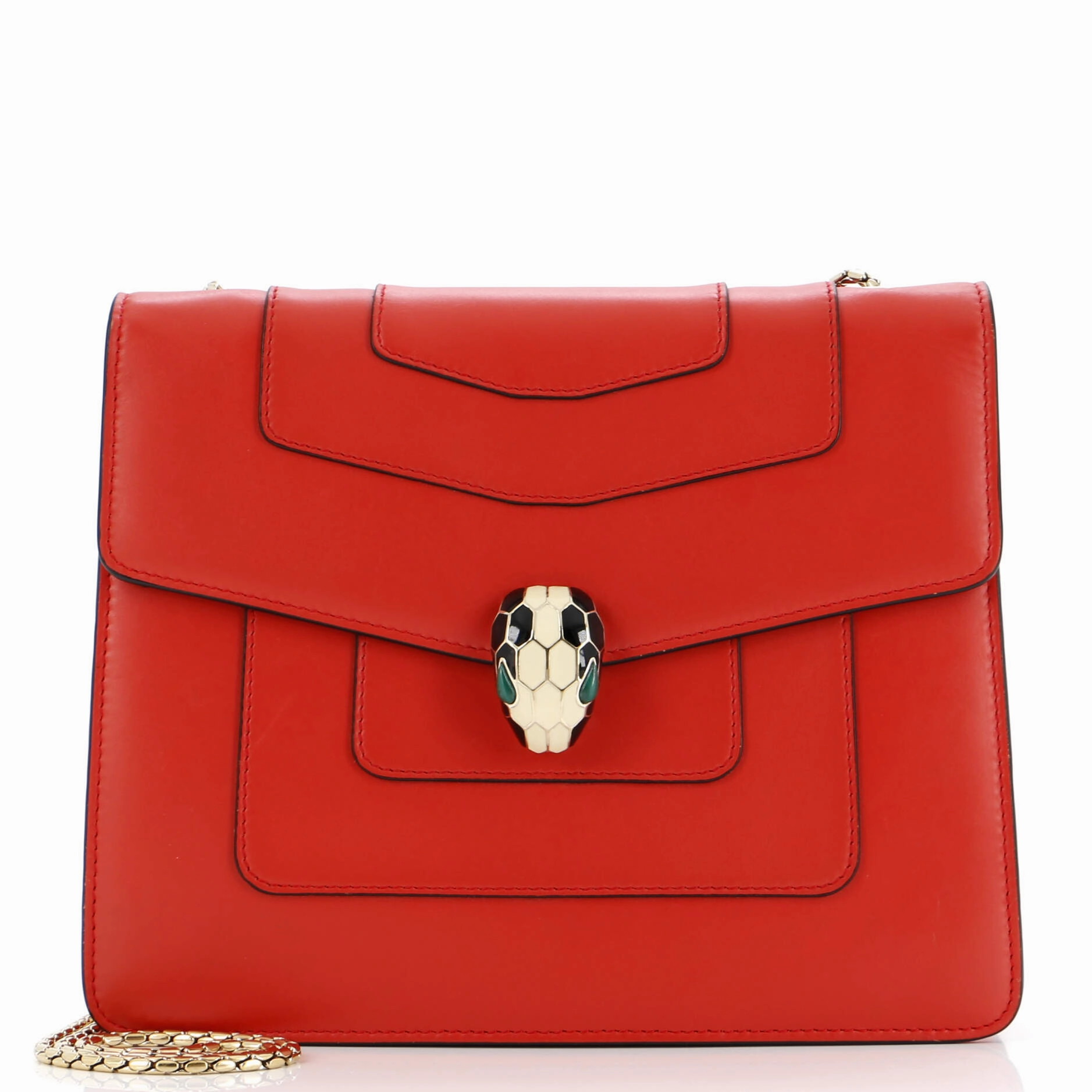 Serpenti Forever Square Shoulder Bag Leather Medium