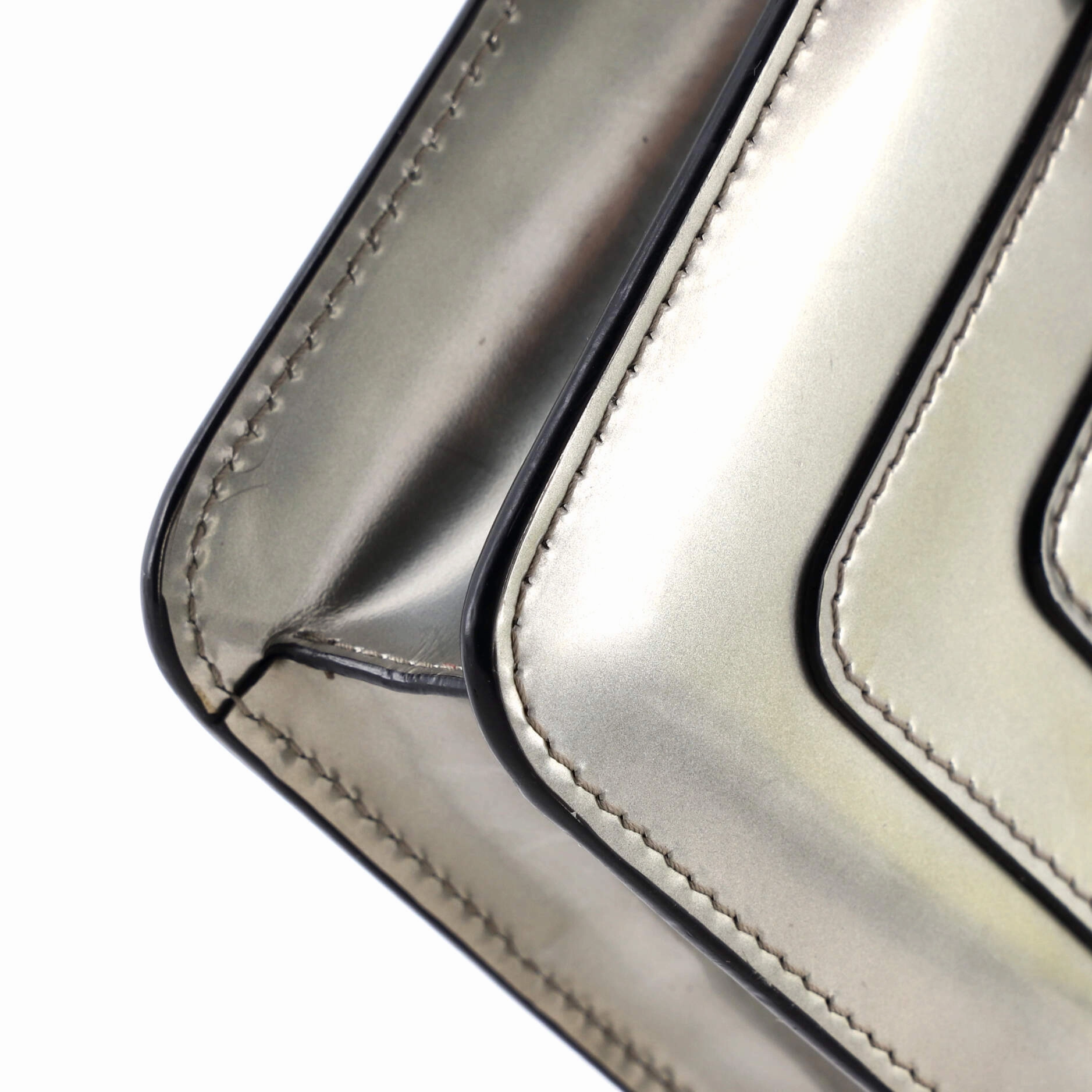 Serpenti Forever Square Shoulder Bag Metallic Leather Small