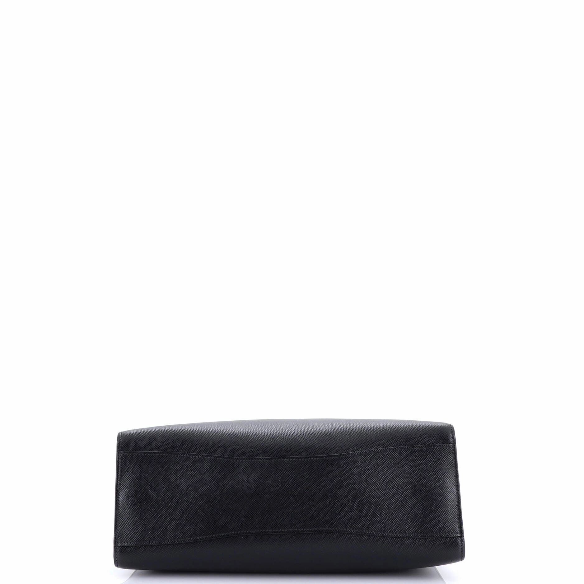 Side Pleat Tote Saffiano Leather Large