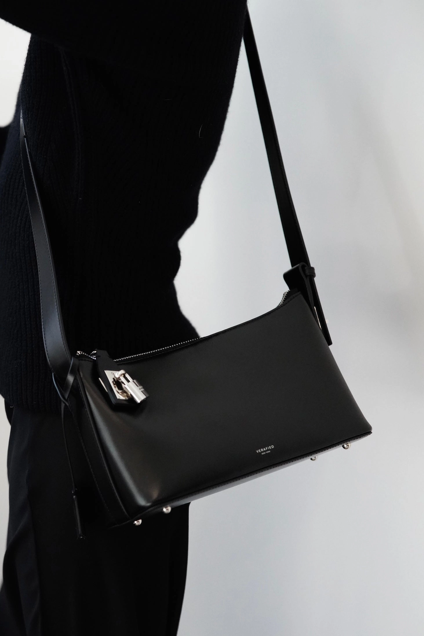 Silver Black Hobo Bag