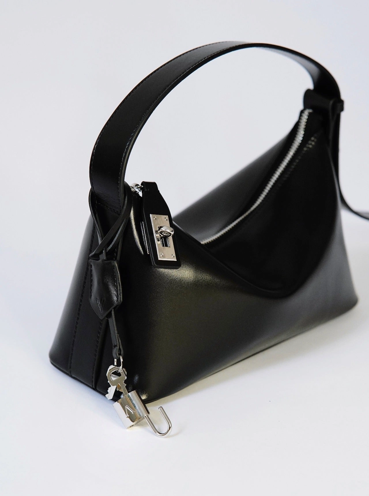 Silver Black Hobo Bag