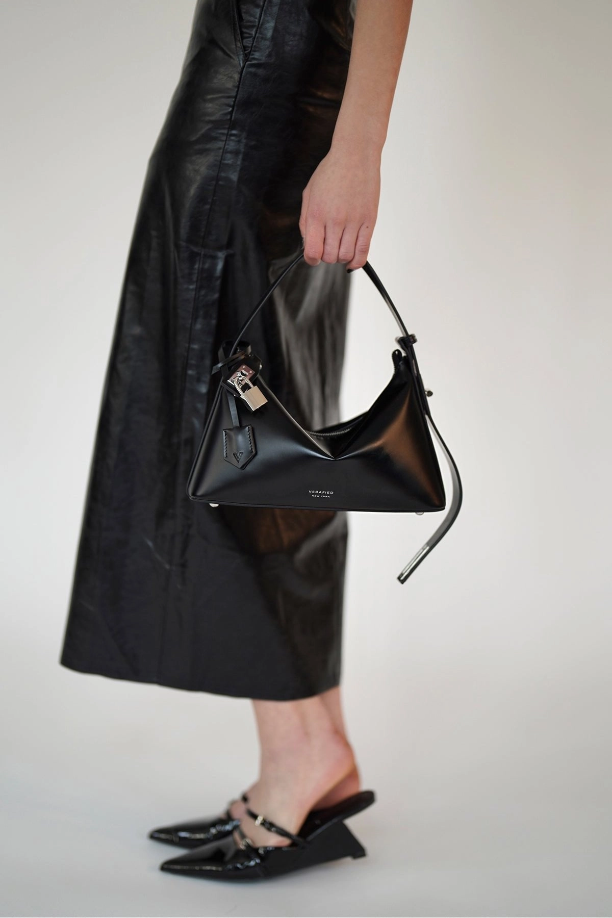 Silver Black Hobo Bag