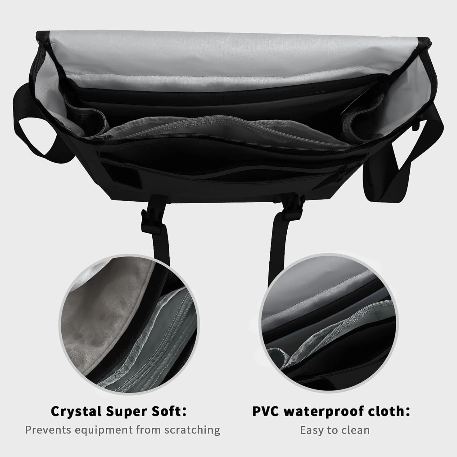 SIMTOP Messenger Bag Crossbody Shoulder Bag for Commuters and Travelers Water Resistant Scratch and Wear Cordura YKK Zipper