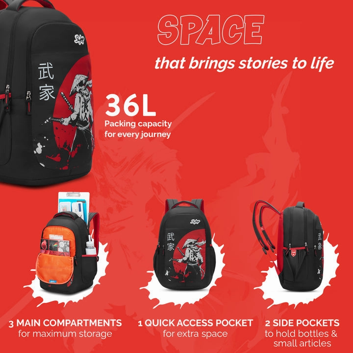 Skybags KYRO RC 02 SCBP WARRIOR RED BLACK