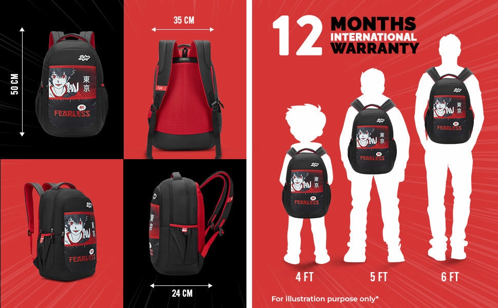 Skybags KYRO RC 03 SCBP REBEL RED BLACK