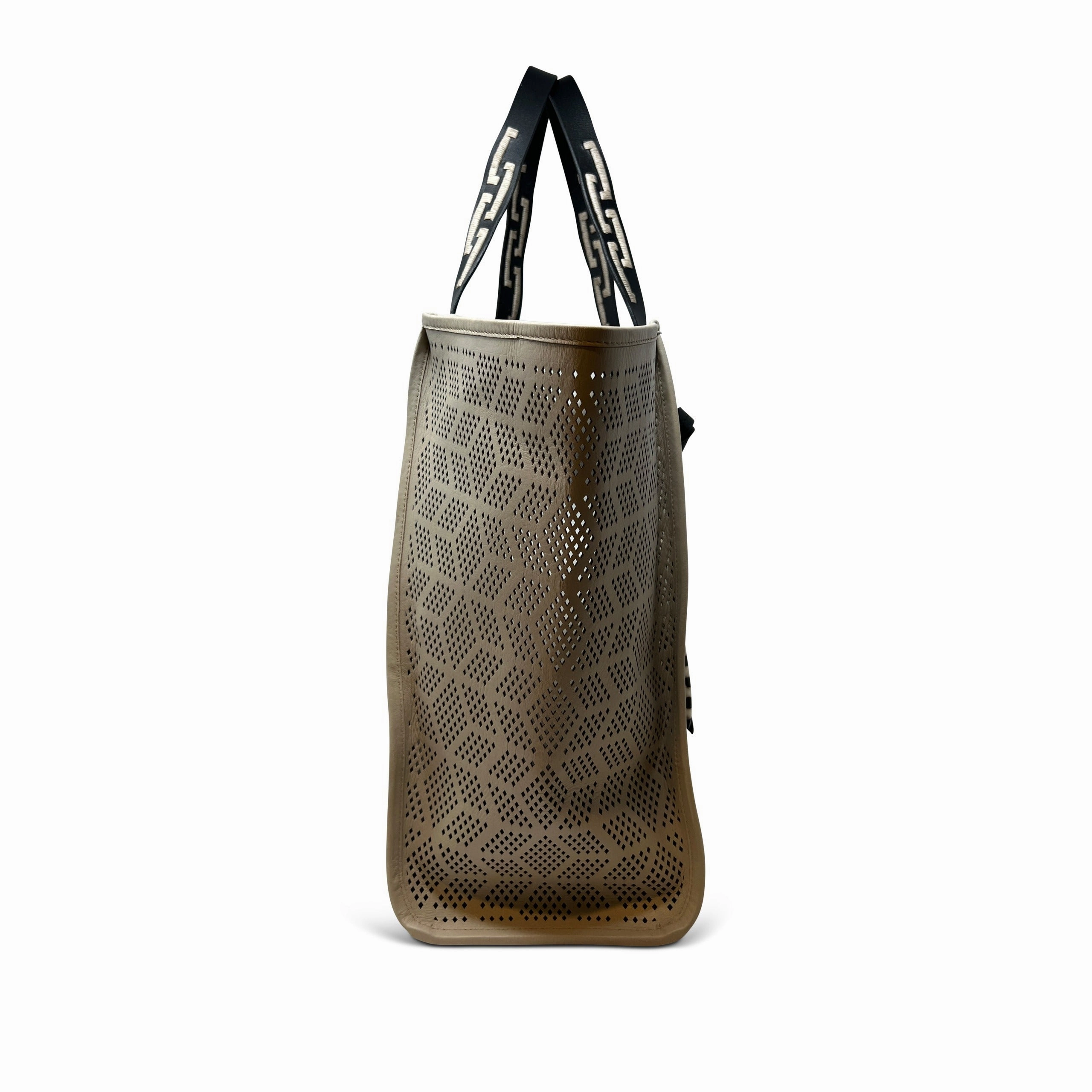 Slim Taunton Tote - Chalk Double Diamond Perf