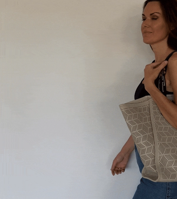 Slim Taunton Tote - Chalk Double Diamond Perf