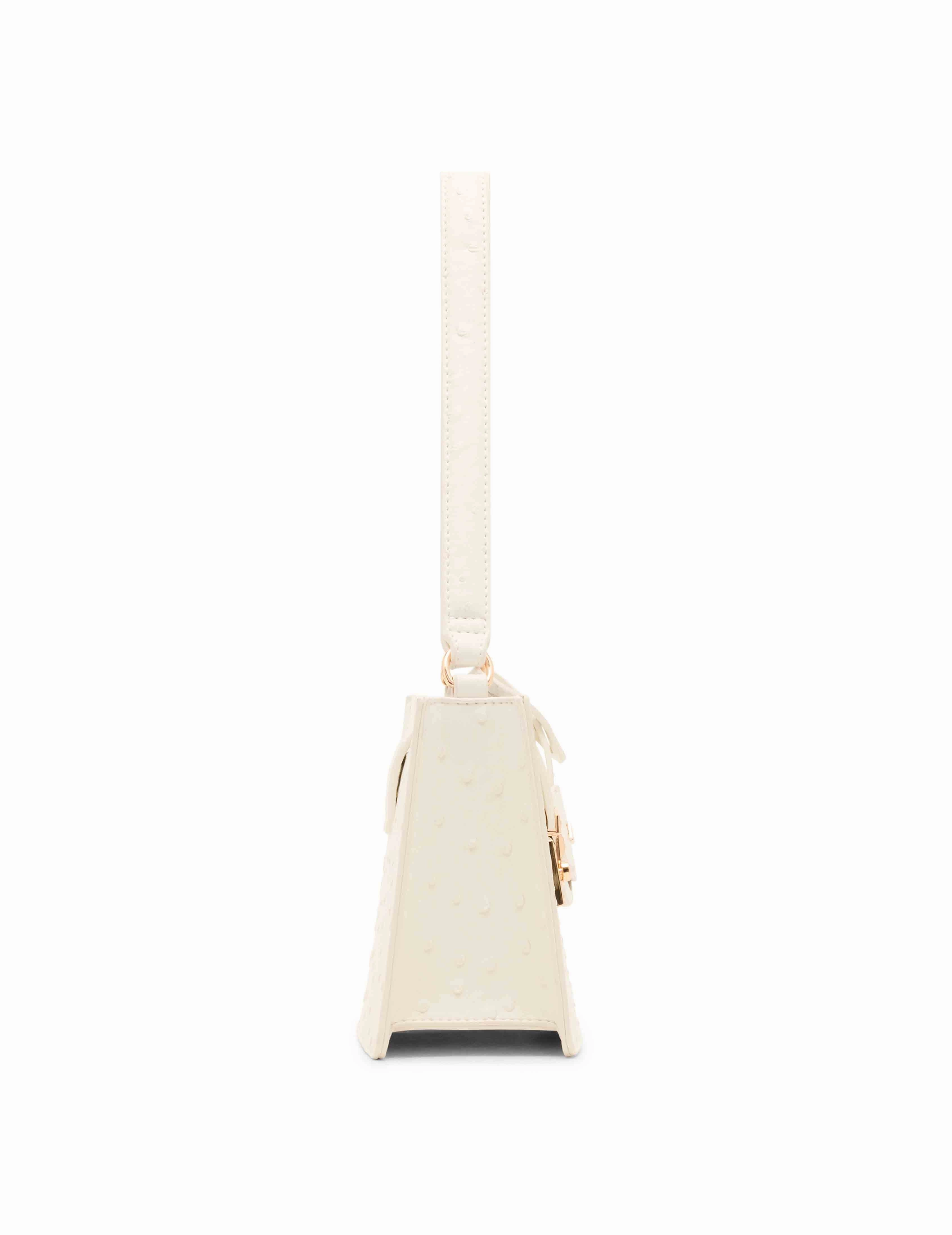 Small Pushlock Shoulder Bag with Mirror and Detachable Strap