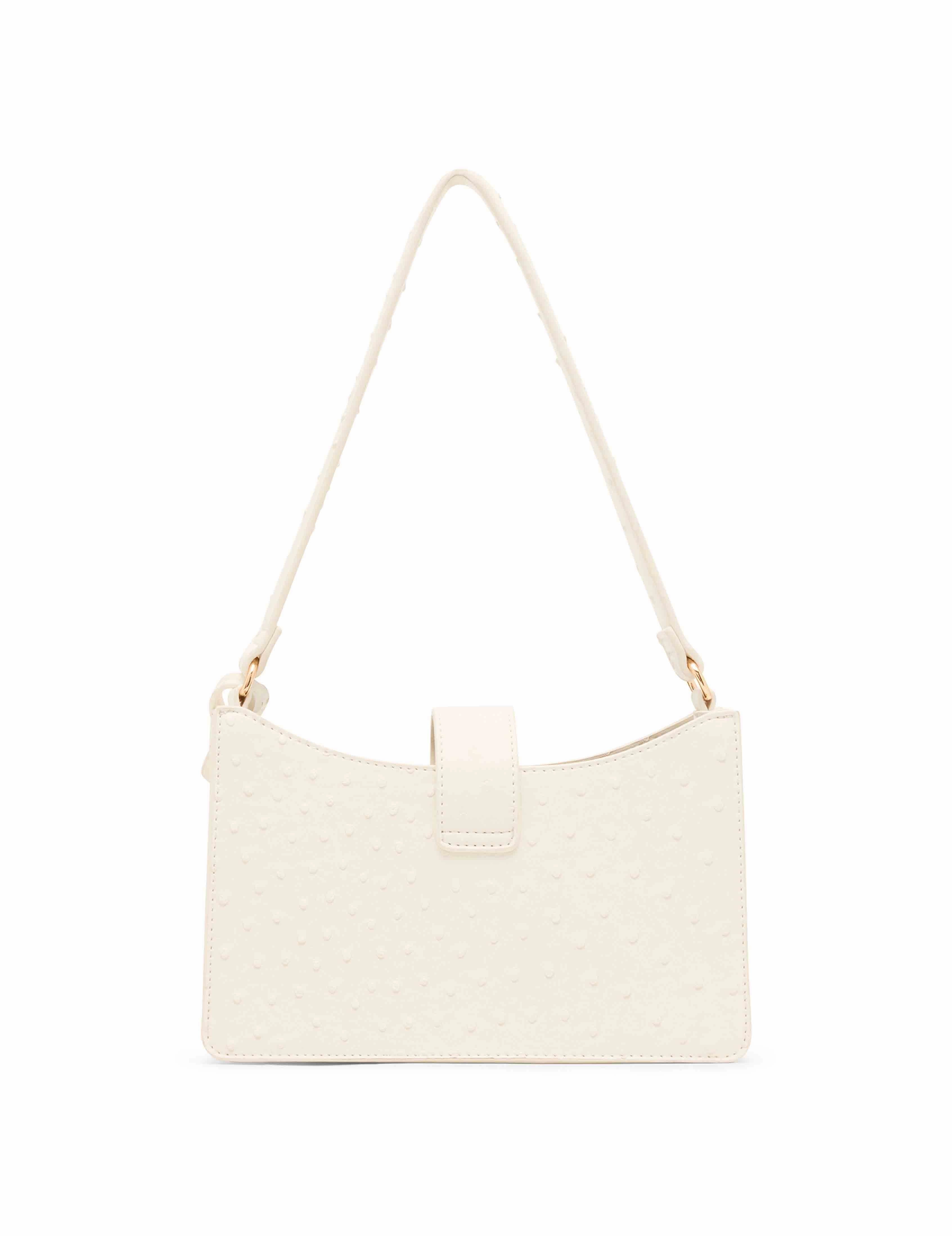 Small Pushlock Shoulder Bag with Mirror and Detachable Strap