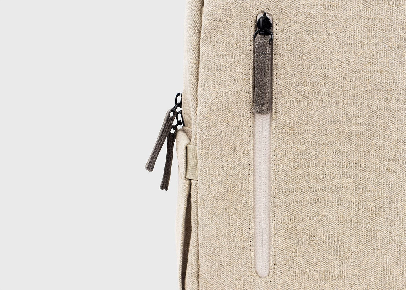 Small Vegan Hemp Backpack | Beige & Green