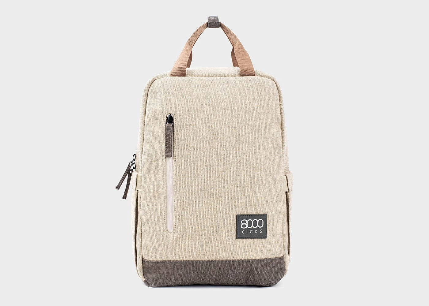 Small Vegan Hemp Backpack | Beige & Green