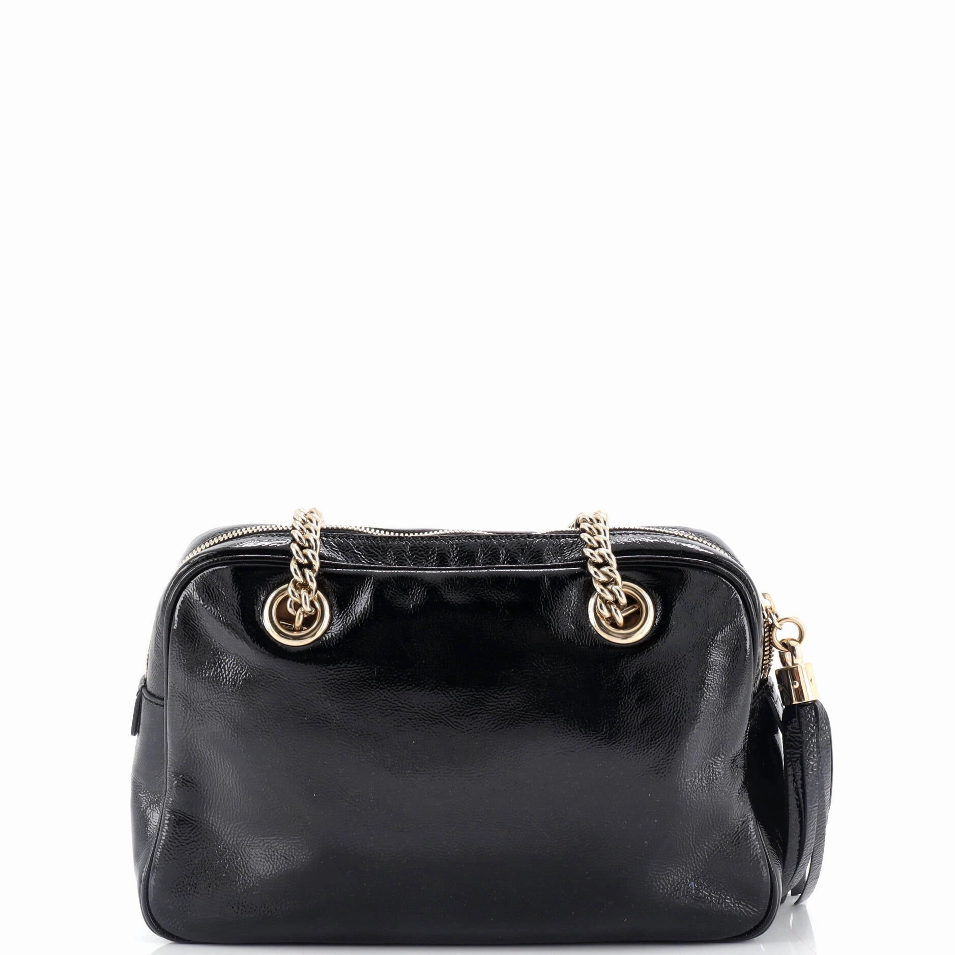 Soho Chain Zip Shoulder Bag Patent Small