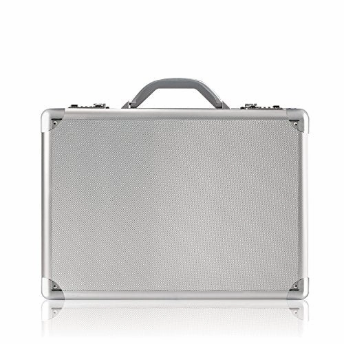 Solo Fifth Avenue 17.3 Inch Laptop Attach Briefcase, Hard-Sided With Combination Locks, Silver