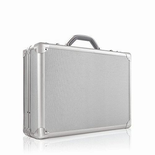 Solo Fifth Avenue 17.3 Inch Laptop Attach Briefcase, Hard-Sided With Combination Locks, Silver