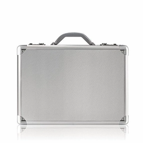 Solo Fifth Avenue 17.3 Inch Laptop Attach Briefcase, Hard-Sided With Combination Locks, Silver