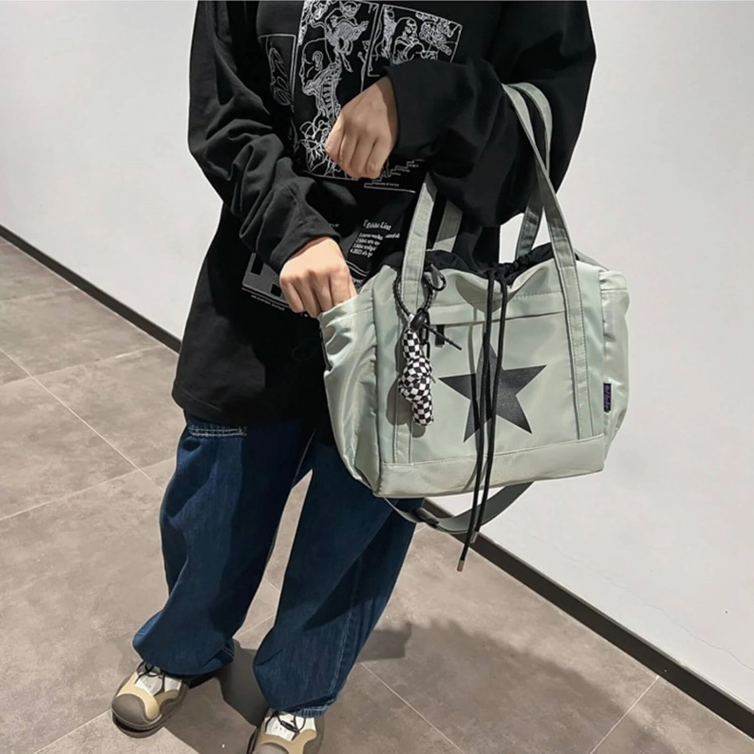 Star Messenger Bag, Vintage Star Tote Bag Y2K, Cute Aesthetic Crossbody Bag For Women, Fashion Shoulder Bag For Travel Bags