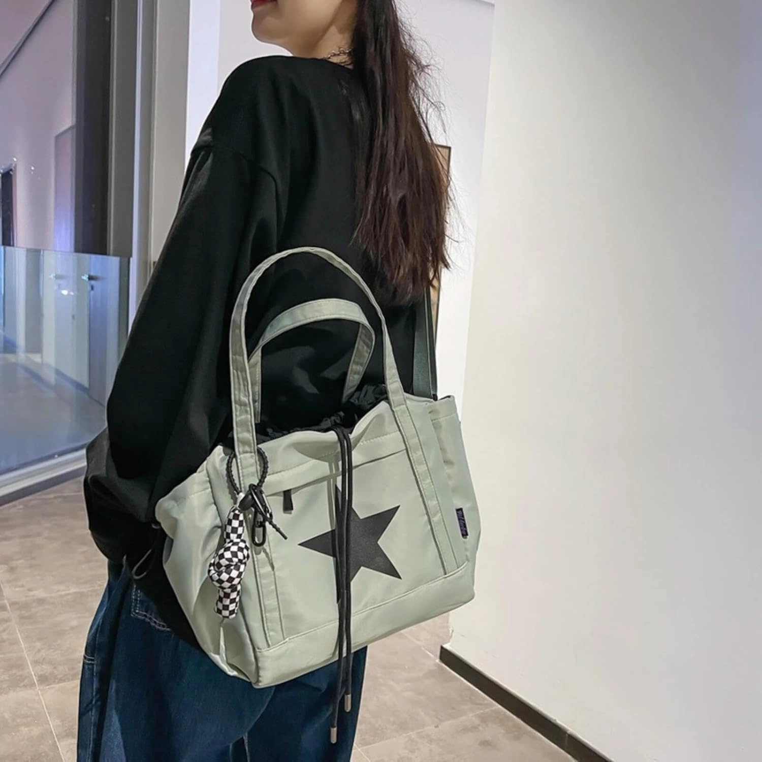Star Messenger Bag, Vintage Star Tote Bag Y2K, Cute Aesthetic Crossbody Bag For Women, Fashion Shoulder Bag For Travel Bags