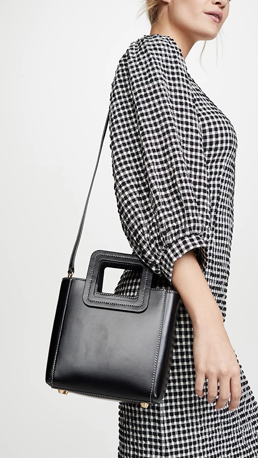 Staud Mini Shirley Leather Bag Black OS