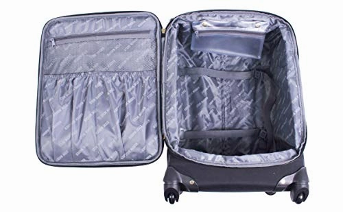 Steve Madden Luggage Large 28" Expandable Softside Suitcase With Spinner Wheels (Rockstar Black, 28in)