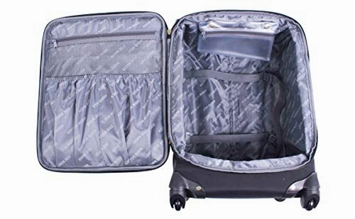 Steve Madden Luggage Large 28" Expandable Softside Suitcase With Spinner Wheels (Rockstar Black, 28in)