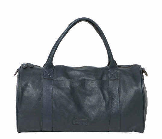 Stitch & Hide Leather Globe Weekender Duffle Bag Deep Sea Blue - FREE WALLET POUCH