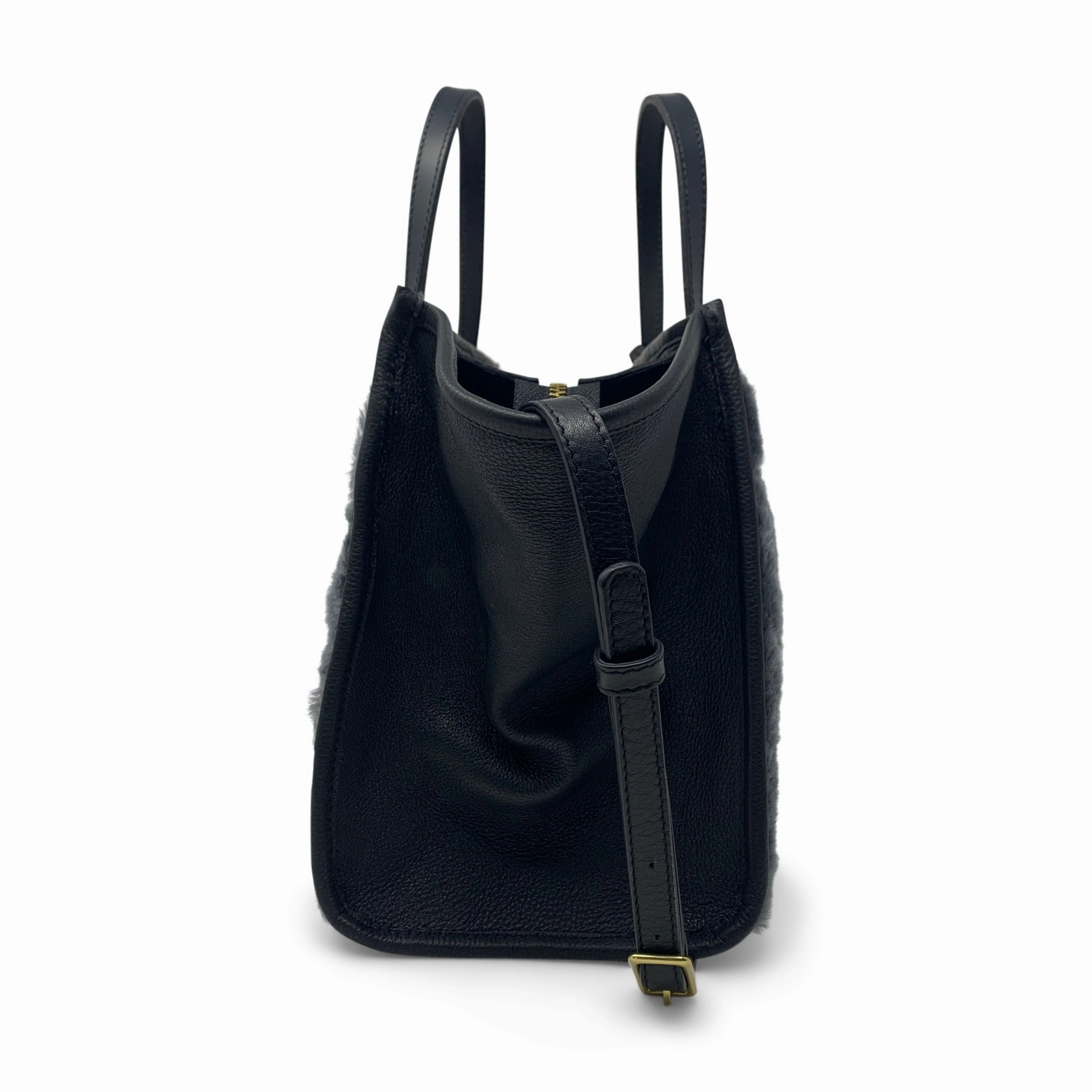 STONE SHEARLING MINI TOTE