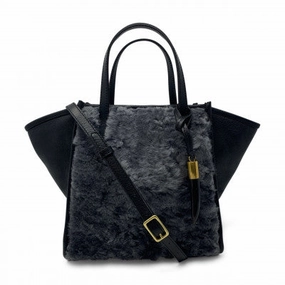 STONE SHEARLING MINI TOTE