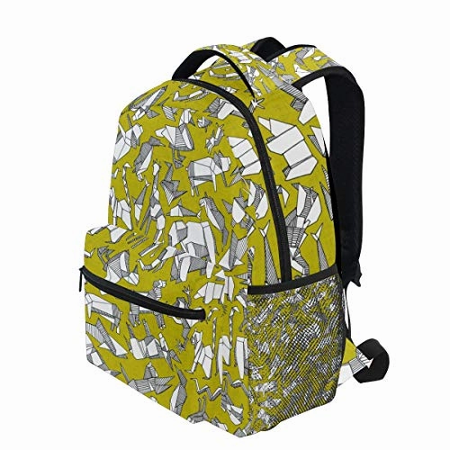 Stylish Japanese Paper Origami Backpack- Lightweight School College Travel Bags, ChunBB 16" x 11.5" x 8"