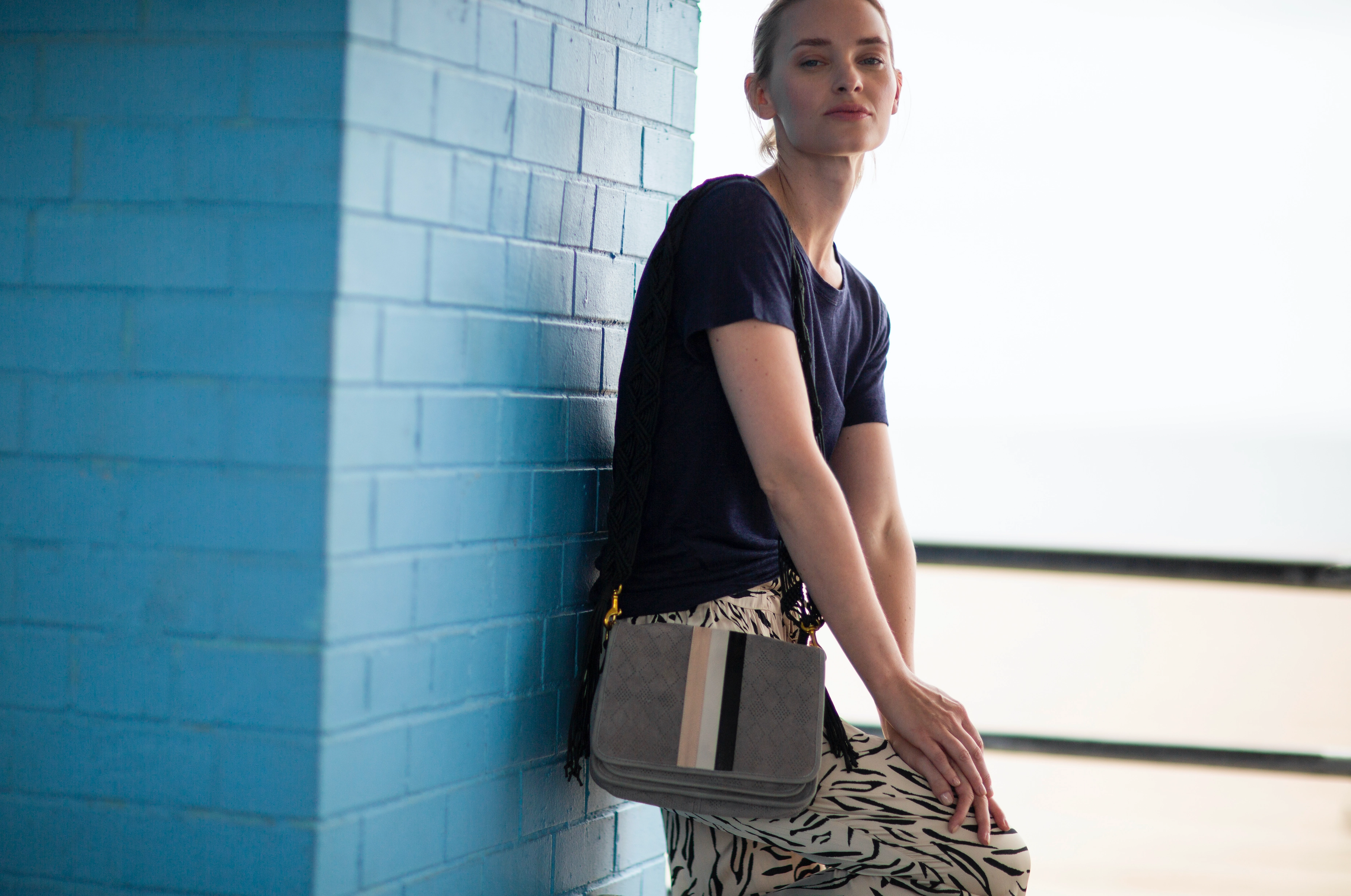Suede Diamond Perforated Eva Shoulder Bag