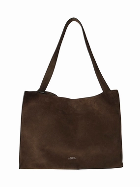 Suede Leather Tote With Single Strap