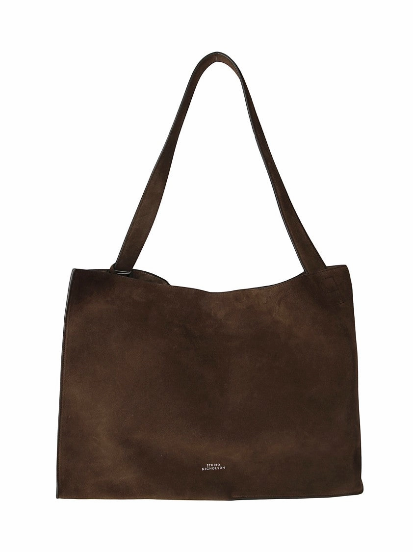 Suede Leather Tote With Single Strap