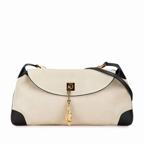 Suede Tiger Head Shoulder Bag