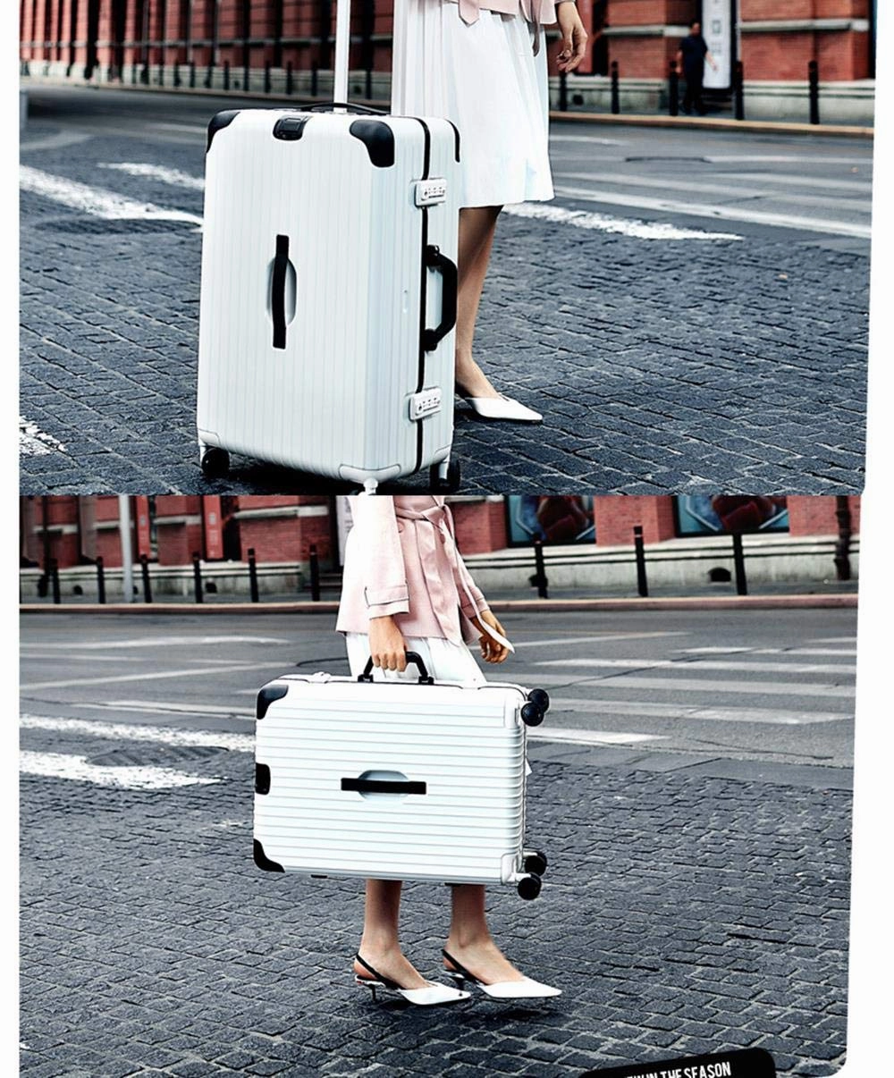 Suitcase, Aluminum Frame Trolley Case, Universal Wheel Luggage Code Suitcase High-Grade Aluminum Frame, Black, 26 inch