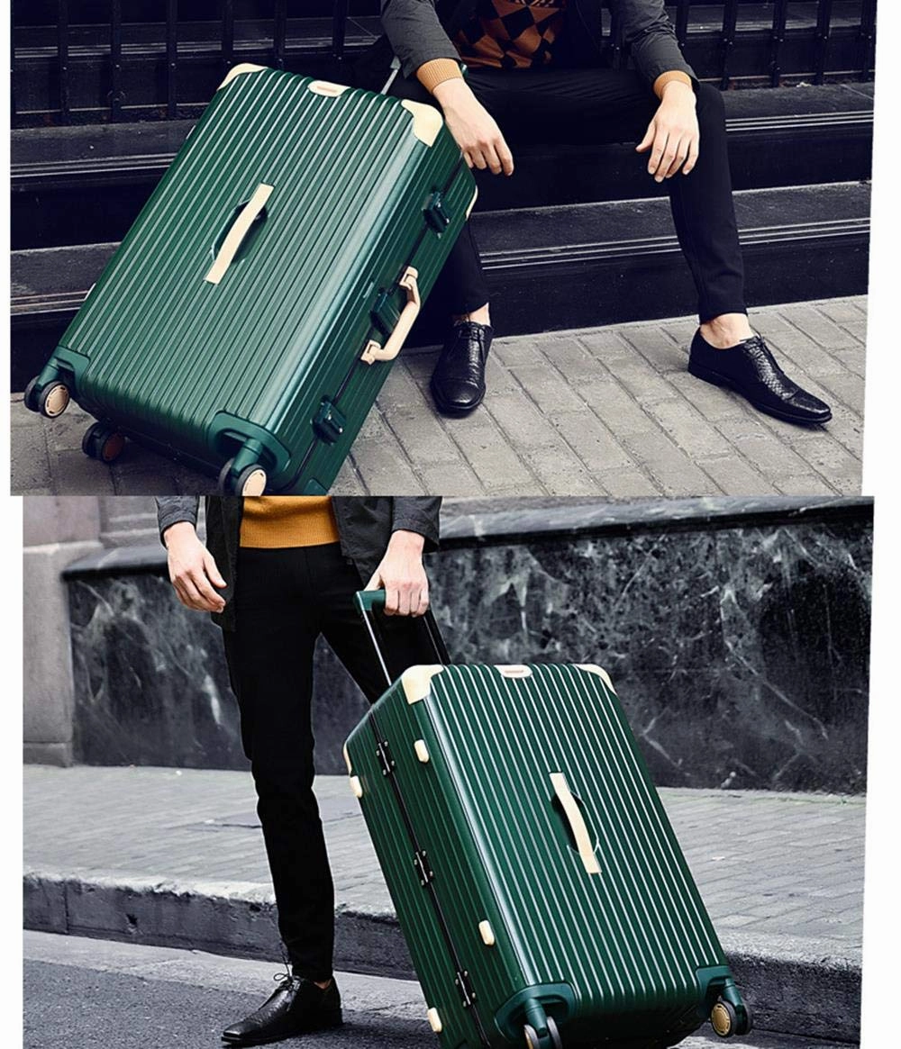 Suitcase, Aluminum Frame Trolley Case, Universal Wheel Luggage Code Suitcase High-Grade Aluminum Frame, Black, 26 inch