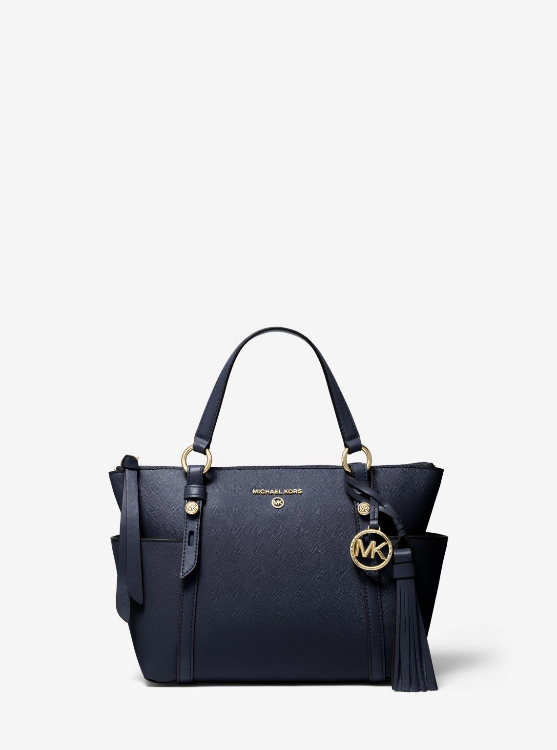 Sullivan Small Saffiano Leather Top-Zip Tote Bag