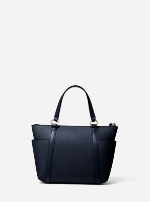 Sullivan Small Saffiano Leather Top-Zip Tote Bag