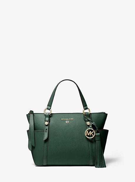 Sullivan Small Saffiano Leather Top-Zip Tote Bag