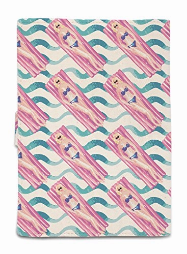 Swiming Pool Beige Printed Canvas Vintage Passport Holder Cover Case Was_11