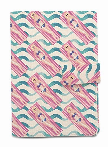 Swiming Pool Beige Printed Canvas Vintage Passport Holder Cover Case Was_11