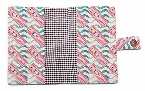 Swiming Pool Beige Printed Canvas Vintage Passport Holder Cover Case Was_11