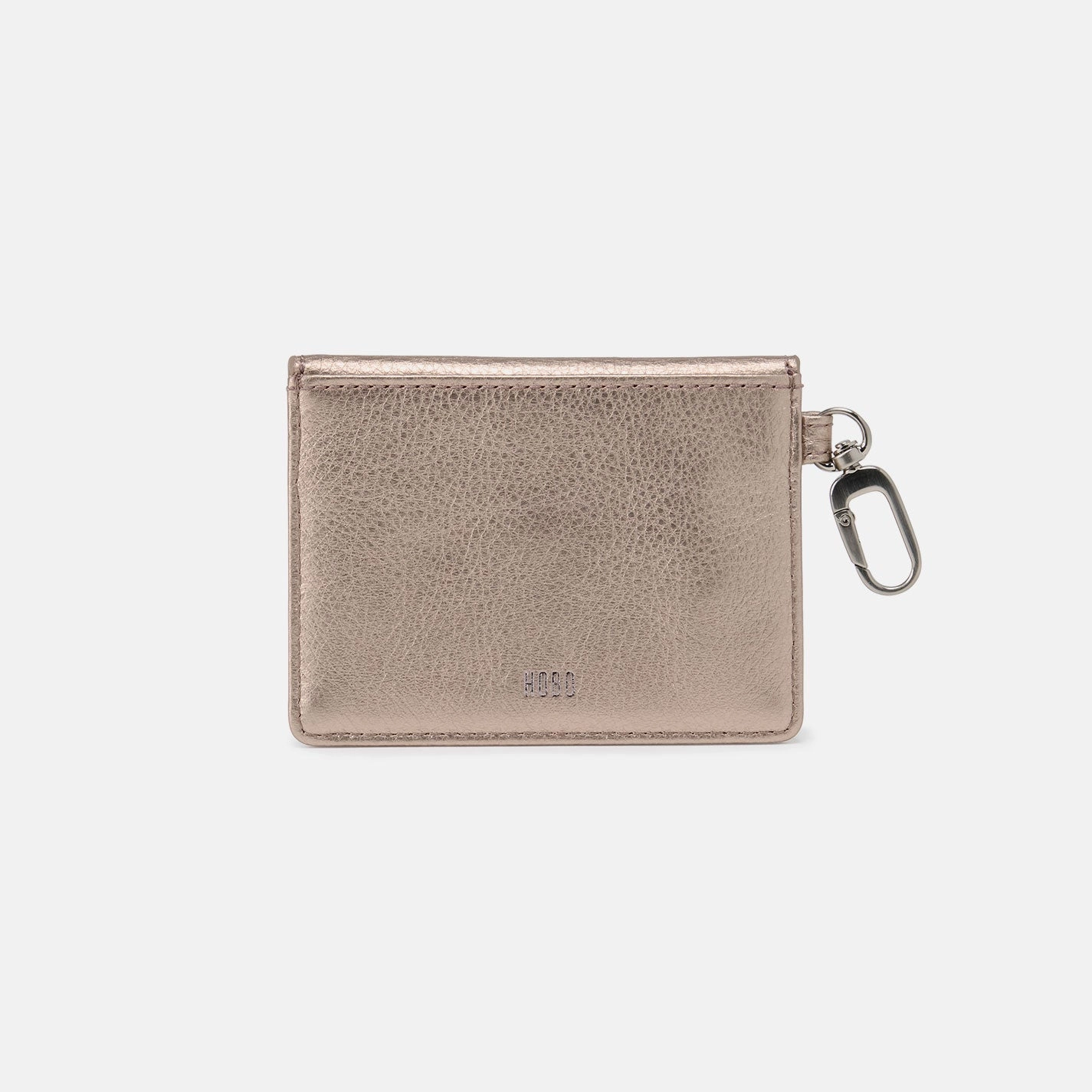 Tabby Flap Card Case In Metallic Leather - Cameo Quartz