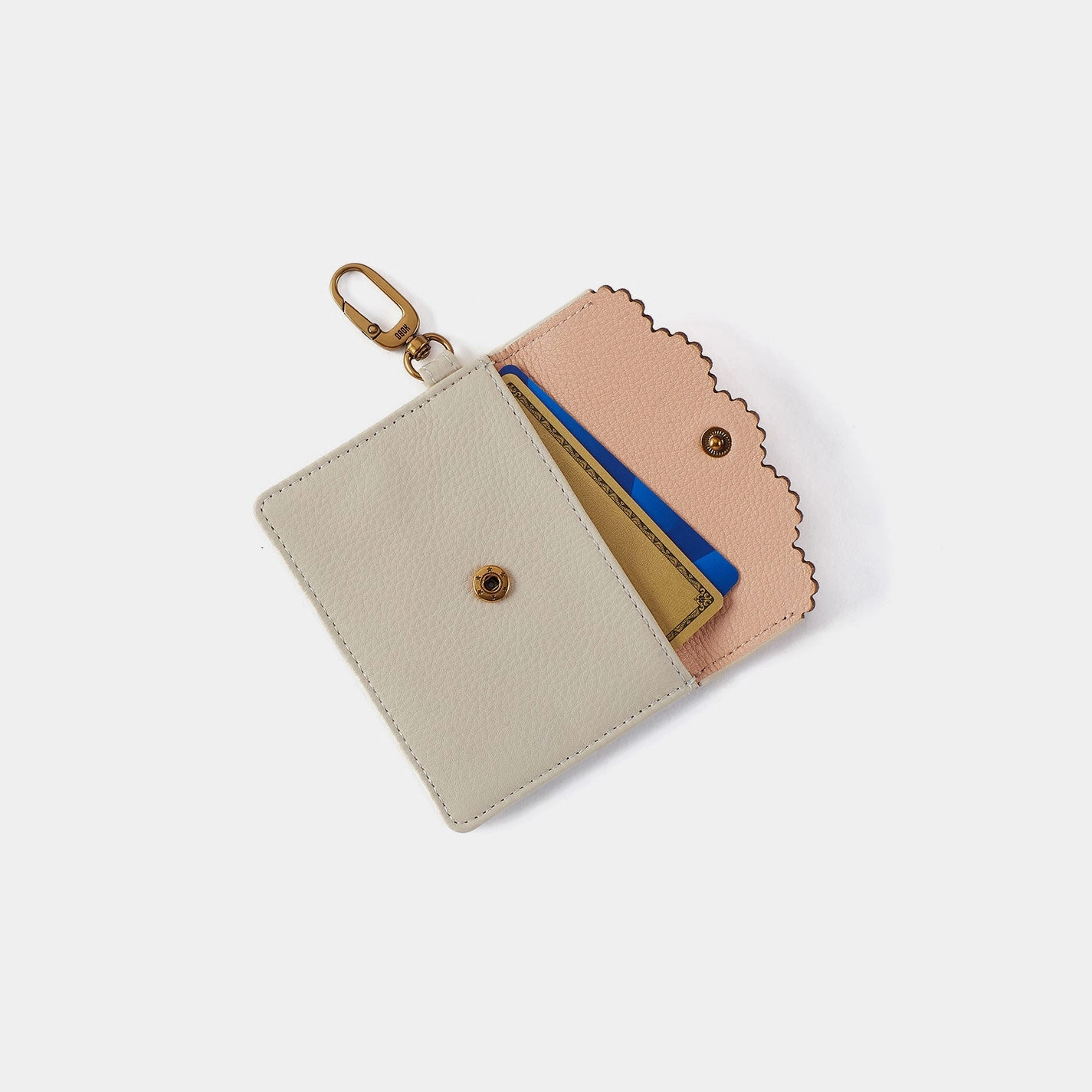 Tabby Flap Card Case In Pebbled Leather - Birch